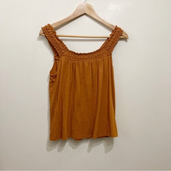 Anthropologie Lillian Ruched Tank Top Size Small-Medium Rust Orange New - Picture 3 of 10